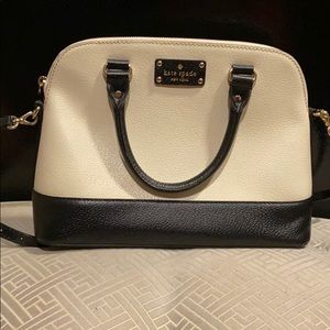 Kate Spade Medium Size Black and Cream Satchel